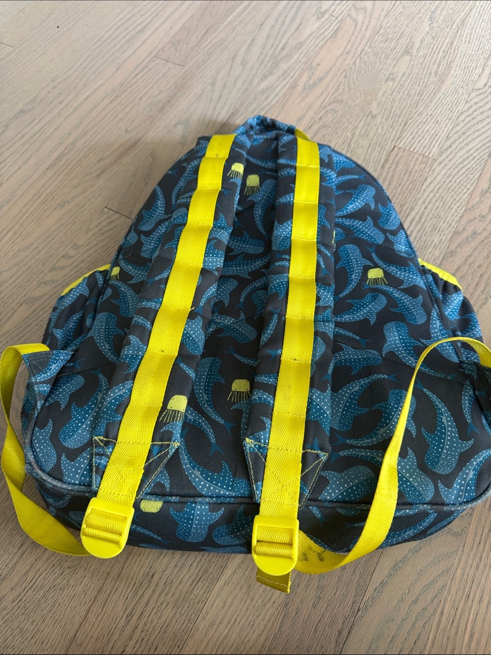 Crate&Barrel Kids Backpack in Teal Blue and Yellow - Picture 3 of 4